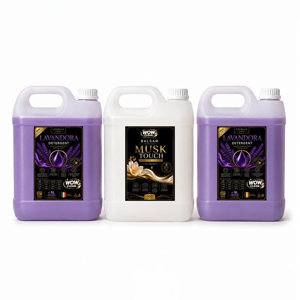 Pachet 2x Detergent Universal Lavandora + 1x Balsam de rufe Musk Touch